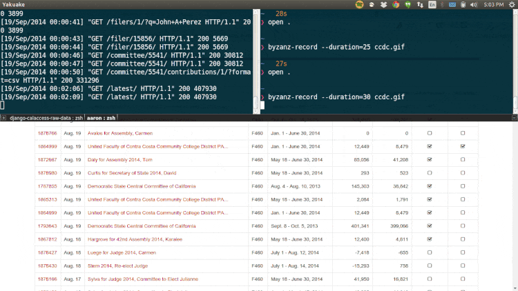 How the calaccess campaign browser interface works